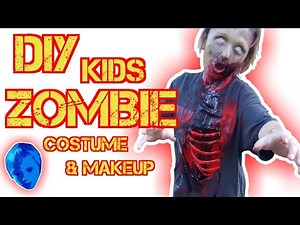 DIY KIDS ZOMBIE COSTUME/ MAKEUP WITH DIY EDIBLE FAKE BLOOD/ Halloween vlog