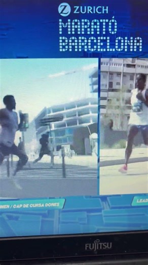 バルセロナマラソン 音声はスペイン語 表記にカタルーニャ語