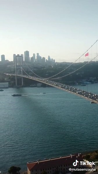 Aerial Views of Istanbul's Iconic Suspension Bridge