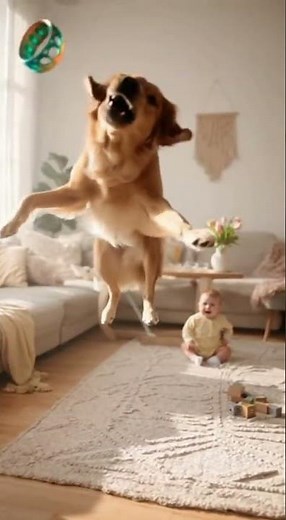 Epic Slow-Mo Dog Leap for Toy