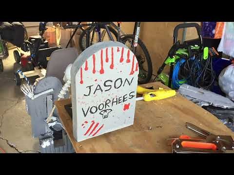 Rocking Halloween tombstone prop (deer motor prop)