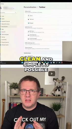 Clean Taskbar: Personalize Windows For Simplicity #shorts