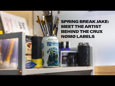 Spring Break Jake designs Crux NØMØ labels (N/A beer inspired by Bend, Oregon)