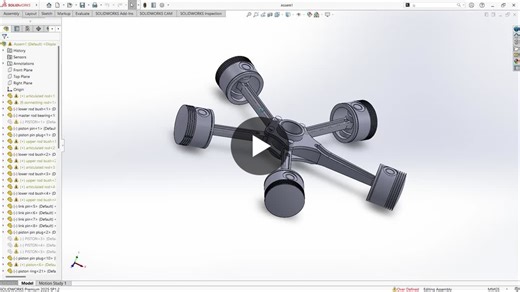 Radial Engine Assembly | SolidWorks DesignDesigned and assembled a radial piston mechanism using SolidWorks, focusing on component alignment, motion constraints, and parametric modeling.🔹 Key… | Mariselvaraj M