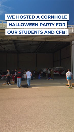Our students took a well-deserved break from their intense flight training to toss some bags and enjoy our Halloween Cornhole Tournament! 👻 The instructors put up a good fight, but the students soared to victory! 🏆✈️ | Blue Line Aviation