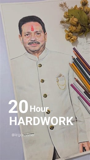 20 hours on Hyperrealistic Portrait😱😍 #drawing #Shorts #ytshorts #trending #viral