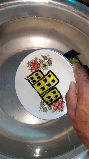 Amazing building drawing with water floating pen 🥰🏢🏢 #shorts #viralvideo #youtubeshorts