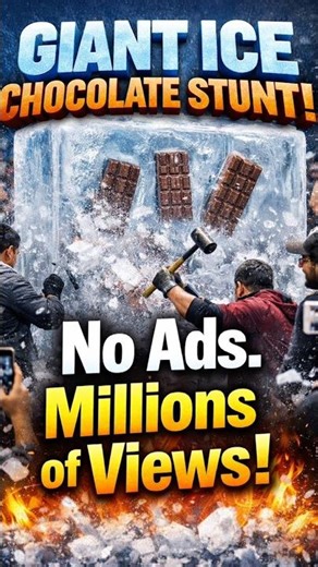 Ice Block Chocolate Challenge Went VIRAL 😳🍫 #YouTubeShorts #viralvideo