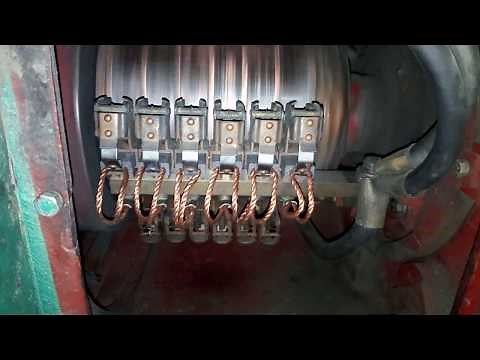 Spark on DC motor commutator due irregularity of commutator