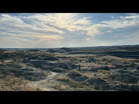 Sifting for shark teeth at Sharktooth Hill.
