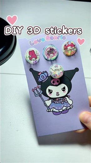 DIY 3D Stickers with Gems ✨ | Satisfying Handmade Stickers #diy #sticker #youtubeshorts #tutorial