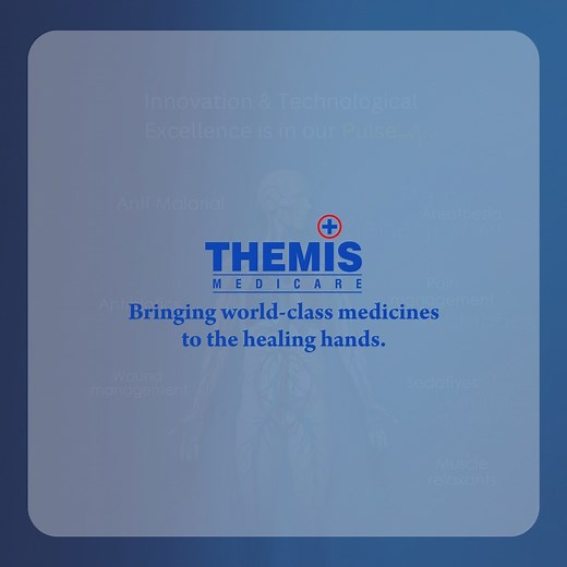 Themis Medicare Limited 𝐁𝐫𝐢𝐧𝐠𝐢𝐧𝐠 𝐖𝐨𝐫𝐥𝐝 𝐂𝐥𝐚𝐬𝐬 𝐌𝐞𝐝𝐢𝐜𝐢𝐧𝐞𝐬 𝐭𝐨 𝐭𝐡𝐞 𝐇𝐞𝐚𝐥𝐢𝐧𝐠 𝐇𝐚𝐧𝐝𝐬 💡💊 At Themis Medicare, Innovation & Technological Excellence fuel our passion for advancing healthcare. From Anti-Malarial treatments to #Anesthesia, Antibiotics, Pain Management, Wound Care, Sedatives, Hormonal management and Muscle Relaxants. We are shaping a healthier future. 🌍💊 𝑻𝒐 𝒎𝒂𝒌𝒆 𝒉𝒆𝒂𝒍𝒕𝒉𝒄𝒂𝒓𝒆 𝒎𝒐𝒓𝒆 𝒂𝒄𝒄𝒆𝒔𝒔𝒊𝒃𝒍𝒆 𝒂𝒏𝒅 𝒊𝒎𝒑𝒂𝒄𝒕𝒇𝒖𝒍. �