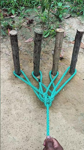 Amazing 4-Post Knot Technique for Outdoor Camping!