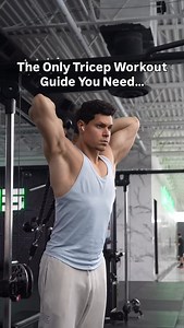 Full Tricep Workout Guide ⬇️ Do One Exercise in Front of the Body ✅ ➡️ To Target the Lateral and Medial Heads Do One Exercise Overhead ✅ ➡️ To Target the Long Head (Peak Stretch) Do One Exercise Behind the Body ✅ ➡️ To Target the Long Head (Peak Contraction) Exercise Guide Below ⬇️ Pick one exercise from each category 💪🏼 Lateral and Medial Heads: ▪️Rope Pushdown ▪️V-Bar Pushdown ▪️Smith Machine JM Press ▪️Lying Dumbbell Tricep Extension Long Head (Peak Stretch): ▪️Overhead Rope Extension ▪️Sin