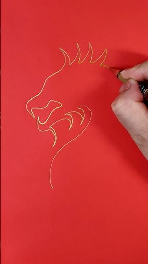 How to draw a dragon head with one continuous line
