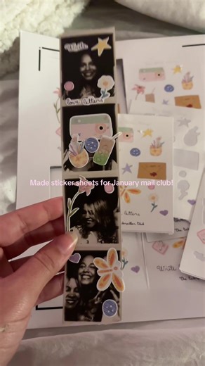 Made such cute design for January’s mail! For the caterpillar club! For this month you’ll get a sticker sheet with exclusive designs for this month , another sticker sheet for journaling, an art print, and a cute little coloring sheet. I went through so many trial and error with these sheets my cricut kept messing up the cuts:( if anyone has a better way to do sticker sheets without failing so many times…. Please SEND ME A TEXT I need to learn more 💕 #mailclub #snailmail #penpals #journaling #j
