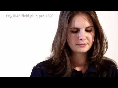 Montagefilm des Metz Connect C6a rj45 field plug pro 180° Steckers