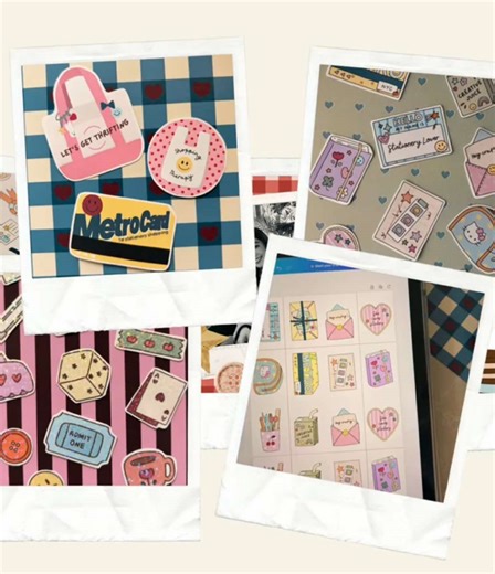 me and my stationery busines 🍒 i’ve been working on designing and test printing for the launch- 1 April ✂️ more pictures and videos to come to show you the products during my first launch :) ⭐️ first launch ⭐️ • sticker sheets (4 styles) • blind sticker bag (1 random out of 10) • junk journal kit • scrapbook paper (1 style) . #stationeryshop #smallbussiness #cutestickers #junkjournal #stickershop