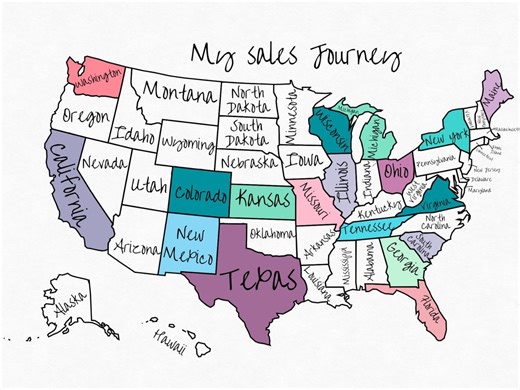 United States Sales Map, Etsy Shop Sales Tracker, United States Map, Printable, Digital Download, Business Tracker, Sales Fill-in Image - Etsy