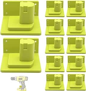 12-Packs Tool Mount Holder Compatible with Ryobi 18V One+ P102 P103 P104 P105 P107 P108 P109 Battery Tool Dock Organizer Power Tool Hanger for Workshop Garage Work Van,Wall, Shelf