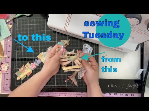 Sewing Tuesday/ sewing a small flowery snippet roll ￼