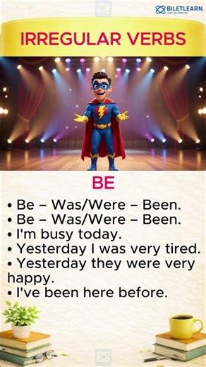 Master Irregular Verbs: BE - WAS/WERE - BEEN | BILETLEARN | Learn One, Know Two.
