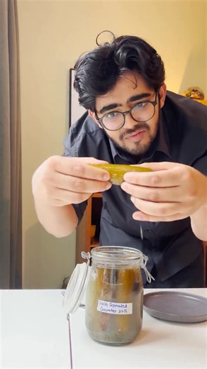 Utkarsh | Fermentation & Indian Chef on Instagram: "That crunch says it all 🥒✨ Once you make these lacto-fermented cucumbers at home, you’ll never go back to store-bought pickles again. Detailed recipe in the comments👇 Tag your pickle-loving friend & save this to try this weekend! [fermented cucumbers, lacto fermentation, probiotic pickles, gut health, homemade pickles, fermented foods, fermentation recipes, cucumber brine, healthy snacks, fermentation basics, beginner ferment re