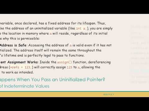 Understanding Why It's OK to Pass an Uninitialized Variable Address to a Pointer Parameter in C