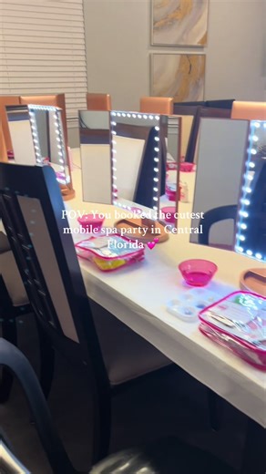 Mini facials, a lip gloss bar, Glitter tattoos and the dreamiest setup brought straight to your home. Perfect for girls nights, birthdays, and bachelorettes 💅💖 #teenskincare #orlandoflorida #orlandothingstodo #clermontflorida #skincareparty