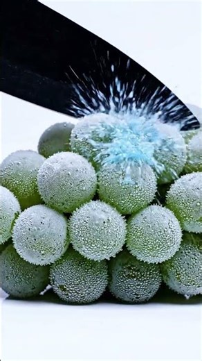 Satisfying ASMR Green Grape Bunches Smashing fizzing carbonated fruit