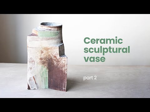 Painting a ceramic vase with engobe: handmade pottery tutorial