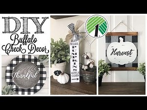 DIY Dollar Tree Fall Decor | 3 BUFFALO CHECK PROJECTS!