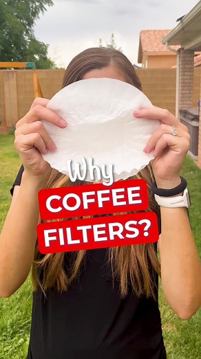 This coffee filter hack saves my concrete from plant stains and muddy messes. 🪴 Simple, quick and easy! #pottedplants #gardenhack #garden #fyp #viral #plantlover #planttherapy #greenthumb #outdoordecor #outside #planthack