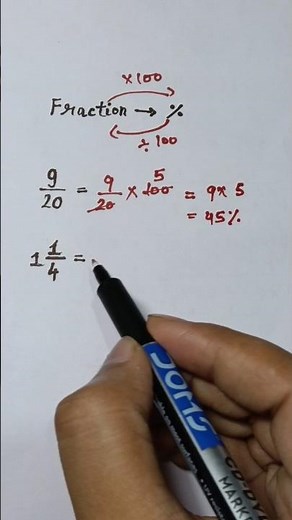 Convert Fraction into % #fraction #percentage #mathsconcepts