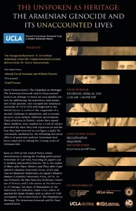 The Unspoken as Heritage: The Armenian Genocide and Its Unaccounted Lives | Richard Hovannisian Endowed Chair in Modern Armenian History