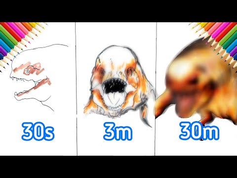 Drawing Distortus Rex in 30s/3m/30m