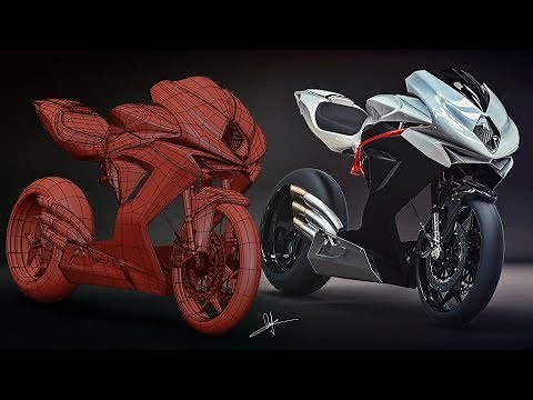 3Ds Max Timelapse | MV Agusta F3 Motorbike