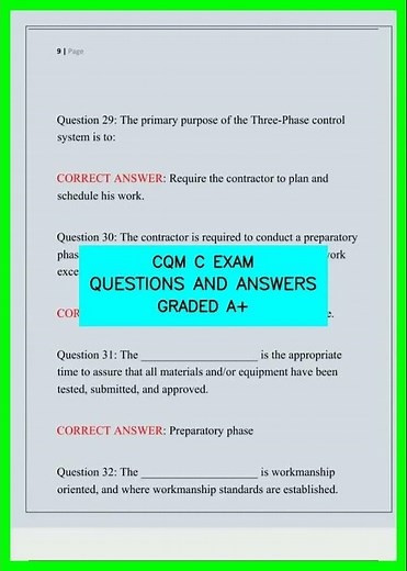 CQM C EXAM QUESTIONS AND ANSWERS GRADED A+ video