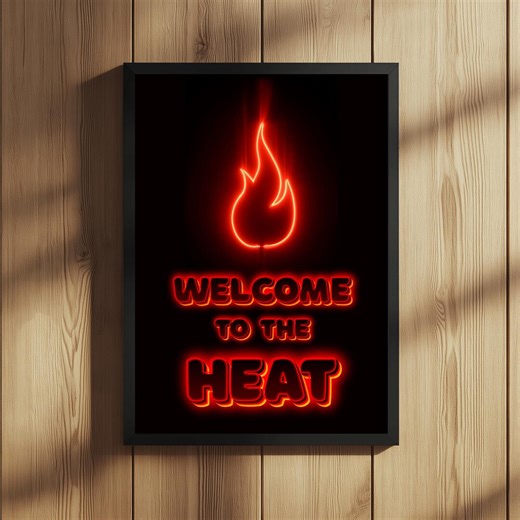 Neon Sauna Welcome Printable Wall Art, Welcome to the Heat Poster, Modern Sauna Decor Digital Download, Professional Sauna Sign - Etsy
