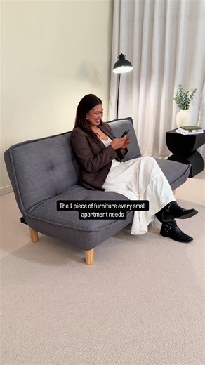 When your sofa doubles as the guest room 👀 Meet the Amy Sofa Bed. #sofabed #apartmentliving #smallspace #foryou #targetfurniture