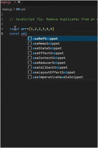 Remove Duplicates from an Array in One Line | JavaScript Tip