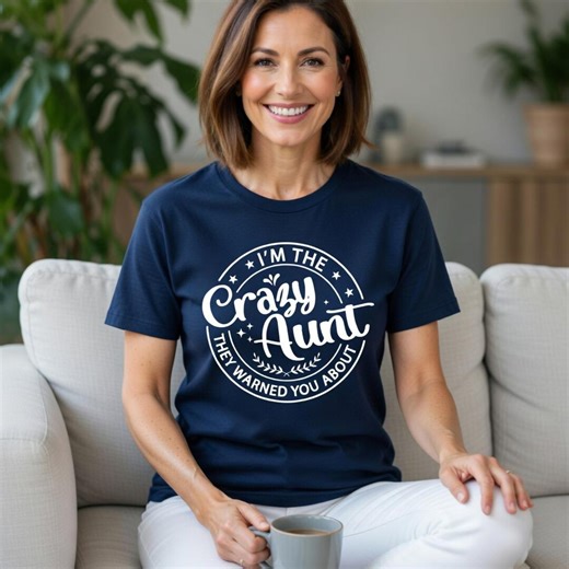 Funny Aunt Shirt, Crazy Auntie Graphic Tee, Cool Aunt Gift, Best Aunt Ever Hoodie, New Aunt Announcement, Retro Groovy Auntie Apparel - Etsy