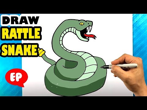 EASY How to Draw a RATTLE SNAKE