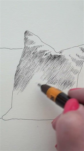 Pen and ink "pendulum" technique