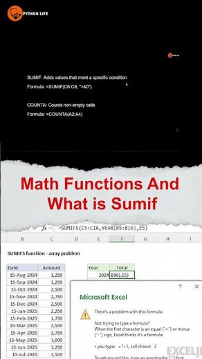 SUMIF Function in Excel Simple Guide | Excel Math | Python Life