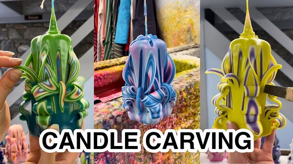Satisfying candle carving tutorial