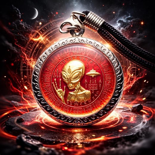 Alien Talisman Necklace UFO Amulet Galactic Mystic Pendant Spiritual Charm Cosmic Jewelry ET Protection Lucky Charm Meditation Energy Gift - Etsy