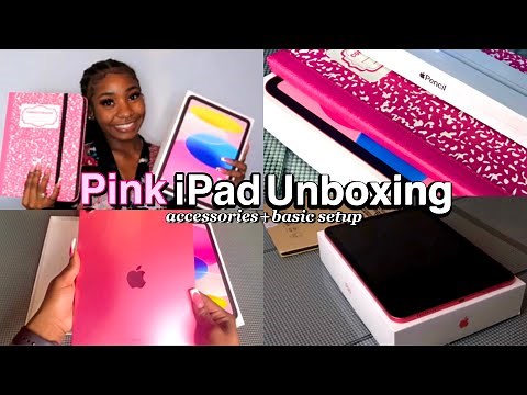 pink ipad 10th generation (256GB) unboxing + Apple pencil setup & accessories 📦💕