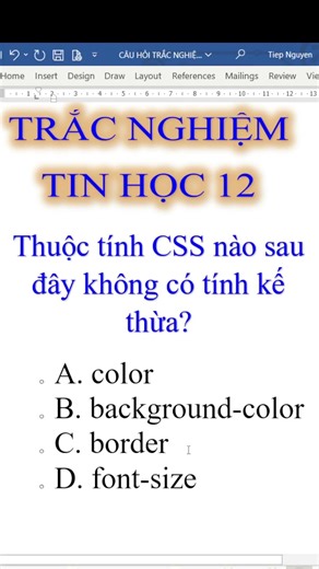 Computer Science 12 Test - CSS Inheritance