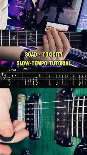 System of A Down - Toxicity (slow-tempo guitar tutorial)